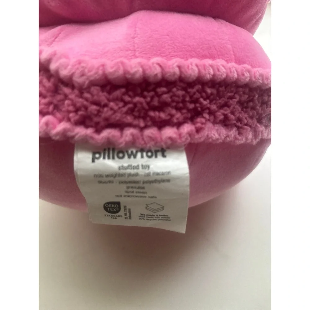 Pillowfort Cat Macaron Holiday Mini Weighted Plush Throw‎ Pillow Light Pink